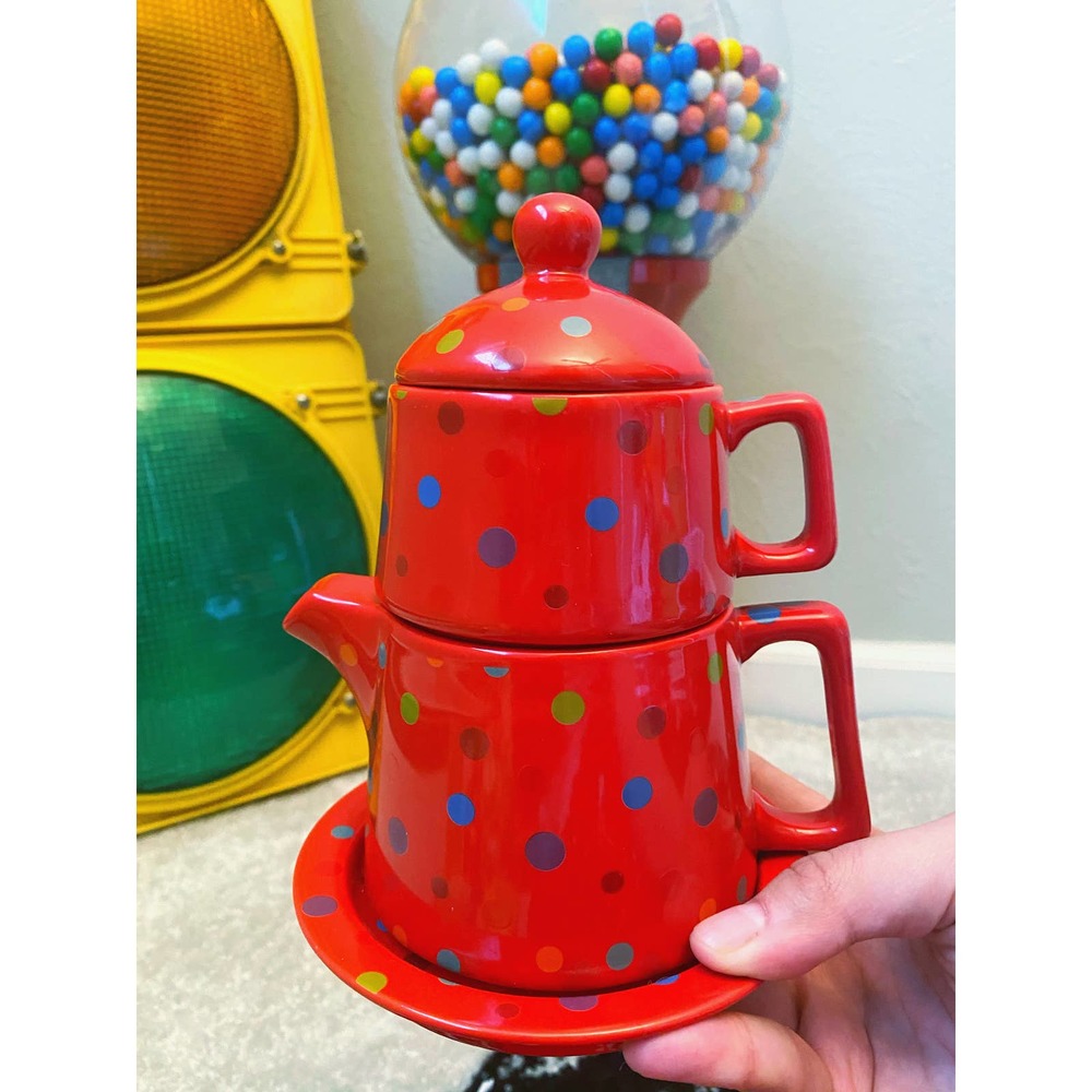 Ceramic Sugar and Creamer two-tier teapot and mug